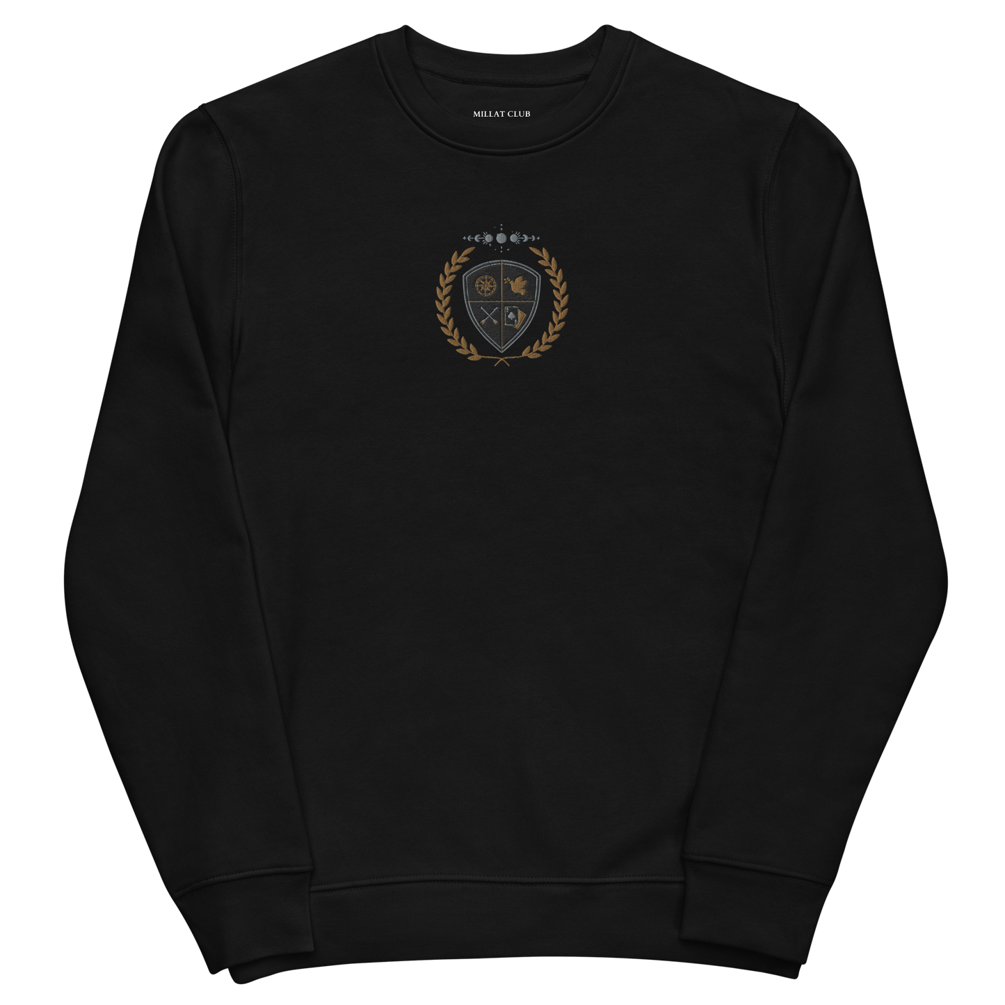 Embroidered Black Millat Club Original Sweatshirt